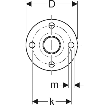 34212 Фланец Geberit Mapress из нержавеющей стали, PN 10/16, с гладким концом (газ) Geberit  - Вид №3