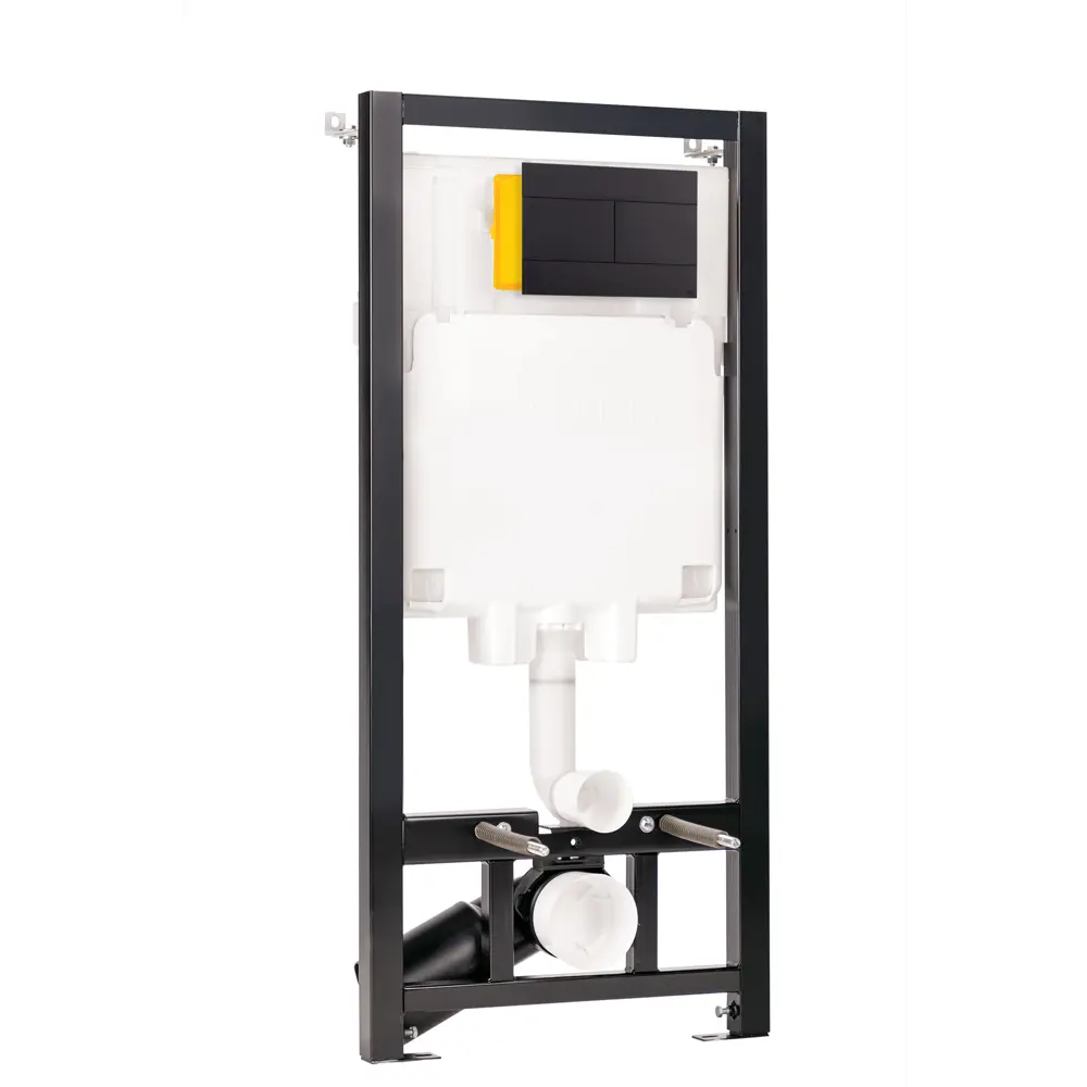 Инсталляция Oli Eco Slim для подвесного унитаза с кнопкой цвет черный STLM-2194035