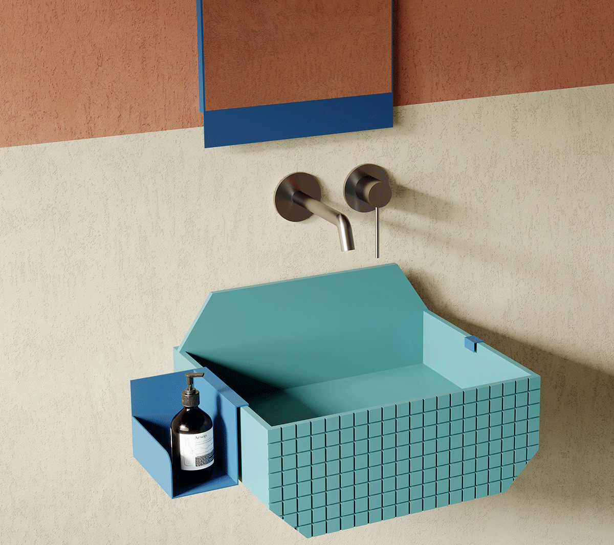 com_EXLAVFRIEZE1LC/2010 Подвесная раковина настенная прямоугольная Ex.T Frieze - Вид №1