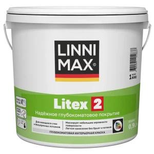 Краска для стен и потолков моющаяся Linnimax Litex 2 матовая цвет белый база A 0.9 л
