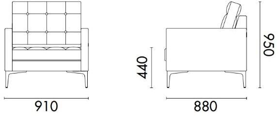 Grado Design Стеганое кожаное кресло с подлокотниками Cover Cov-sf-01-1s - Вид №1