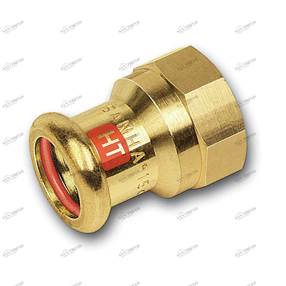 1132702212 SANHA 13270G пресс-фит. солн., бронза, муфта переходная ВПр-ВР 22x1/2 мм 