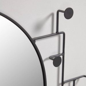 091023 Зеркало с вешалками 70 х 51 см черное La Forma Vianela
