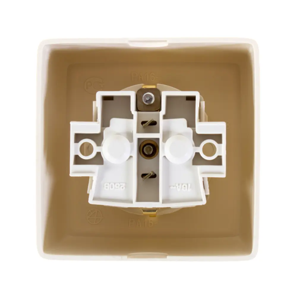 Розетка встраиваемая Reone с заземлением, цвет слоновая кость STLM-2067343 - Вид №2