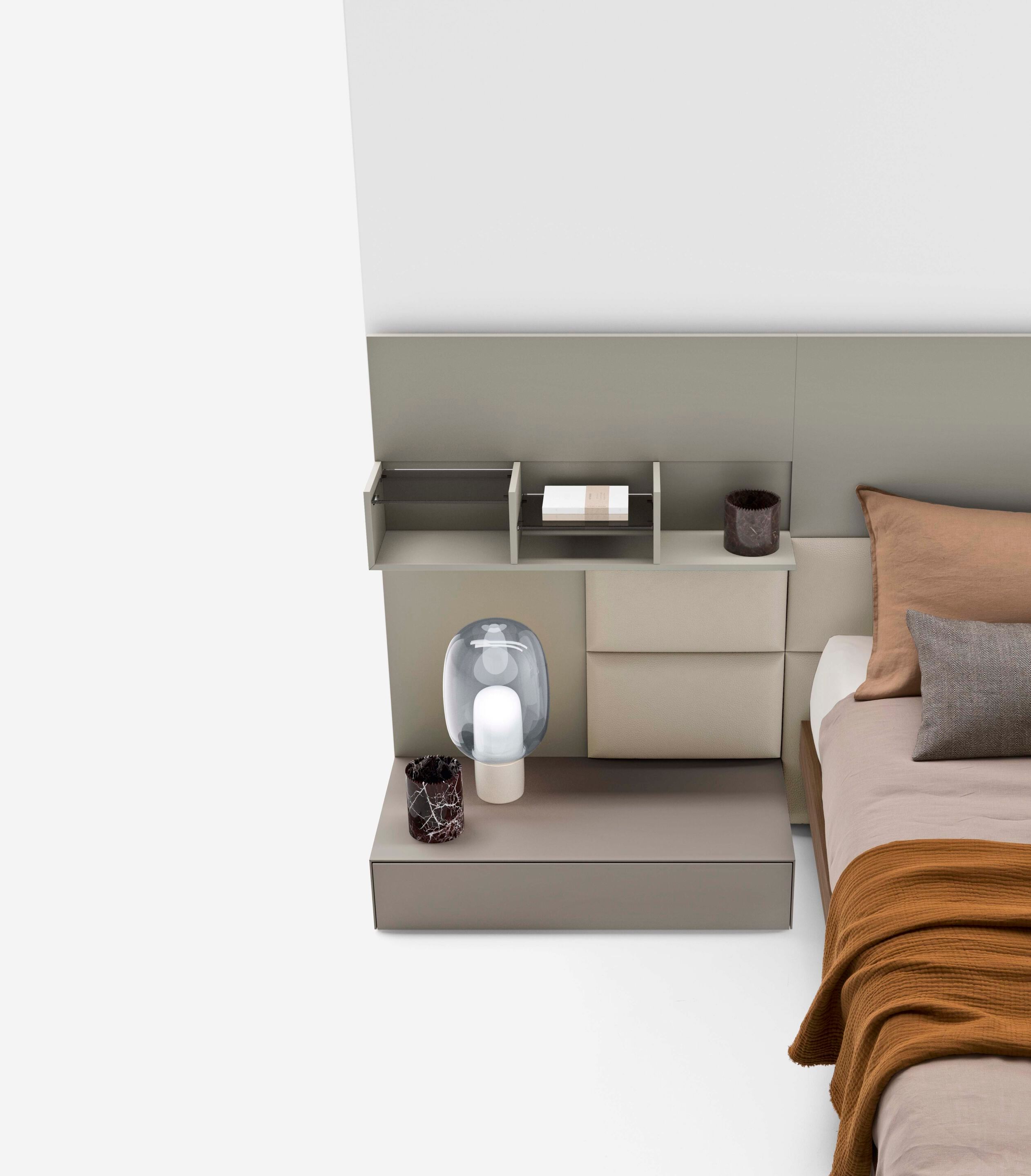 Высокое изголовье для двуспальной кровати со встроенными тумбочками Alf DaFrè SUITE SYSTEM 2 ARCH-00143538 - Вид №19