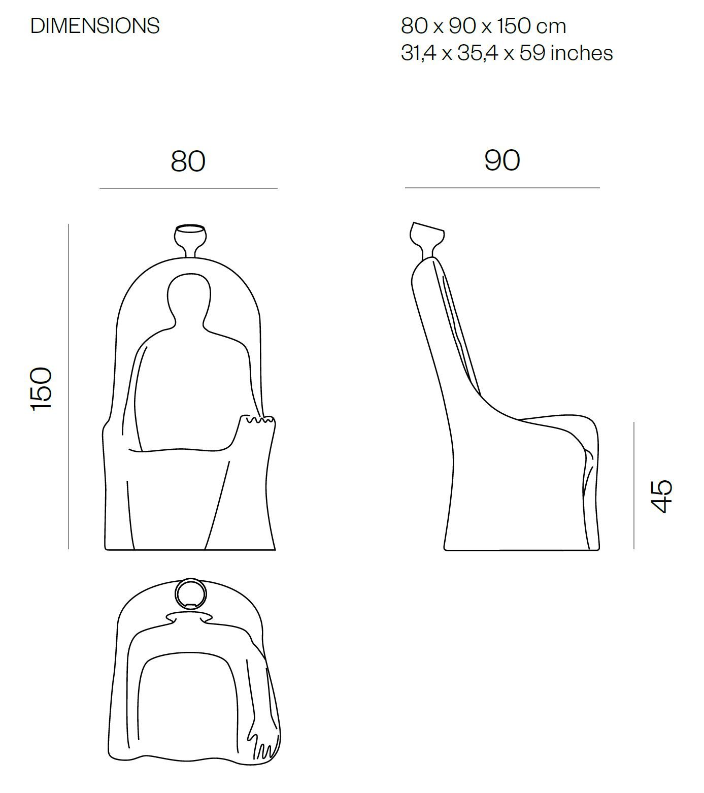 Меховое кресло с подлокотниками с высокой спинкой BD Barcelona дали ARCH-00125360 - Вид №5