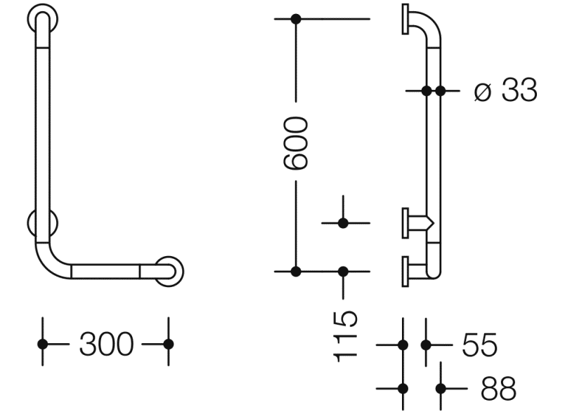 801.22D100 угловая ручка HEWI HEWI active+  - Вид №1