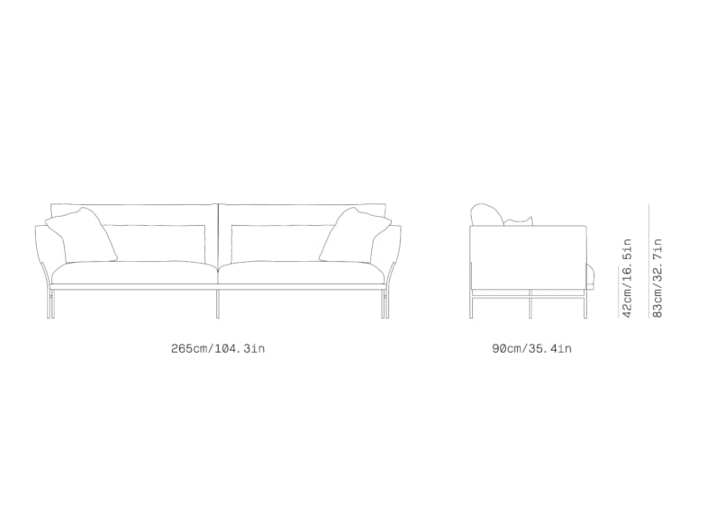 4-местный тканевый линейный диван Omelette Editions Majestic ARCH-00048827 - Вид №6