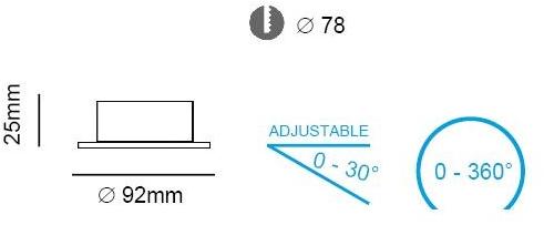 Terzo Light Регулируемый встраиваемый алюминиевый точечный светильник  C103s.gu  - Вид №5