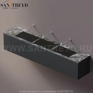 AELLM0CC32426KD Подвесная раковина настенная прямоугольная Agape Ell серая