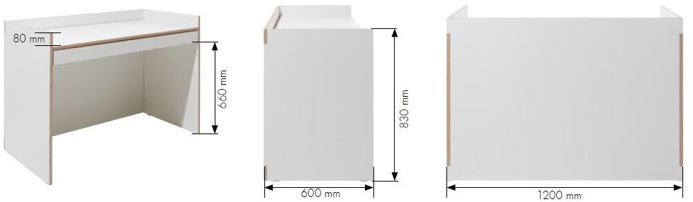 Müller Small Living Прямоугольный письменный стол из фанеры с ящиками Flai Fla100-w - Вид №7