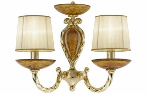 Possoni Illuminazione Аппликация из чистого золота с янтарными кристаллами и абажурами Arianna 535/a2