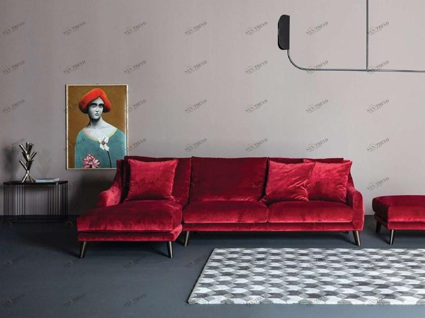 Twils Lounge 3-х местный тканевый диван с шезлонгом Revival sun-id-1377910