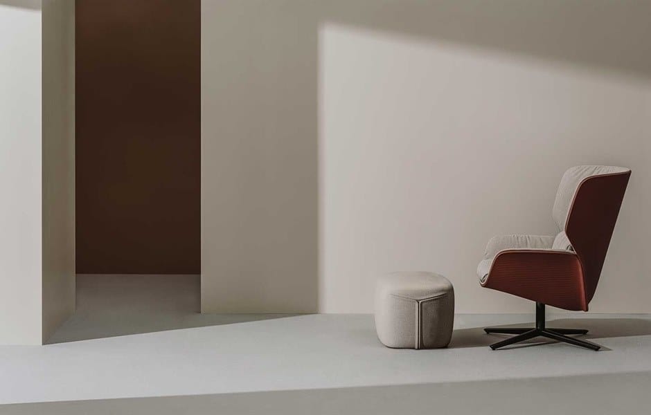 Спицевое вращающееся кресло с высокой спинкой Andreu World Nuez Lounge BIO ARCH-00062083 - Вид №3