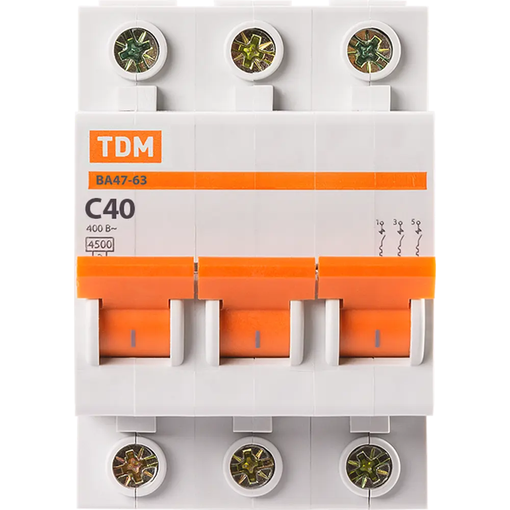 Автоматический выключатель TDM Electric 40А 3-полюсный для защиты сети 84399526 STLM-0049299 - Вид №1