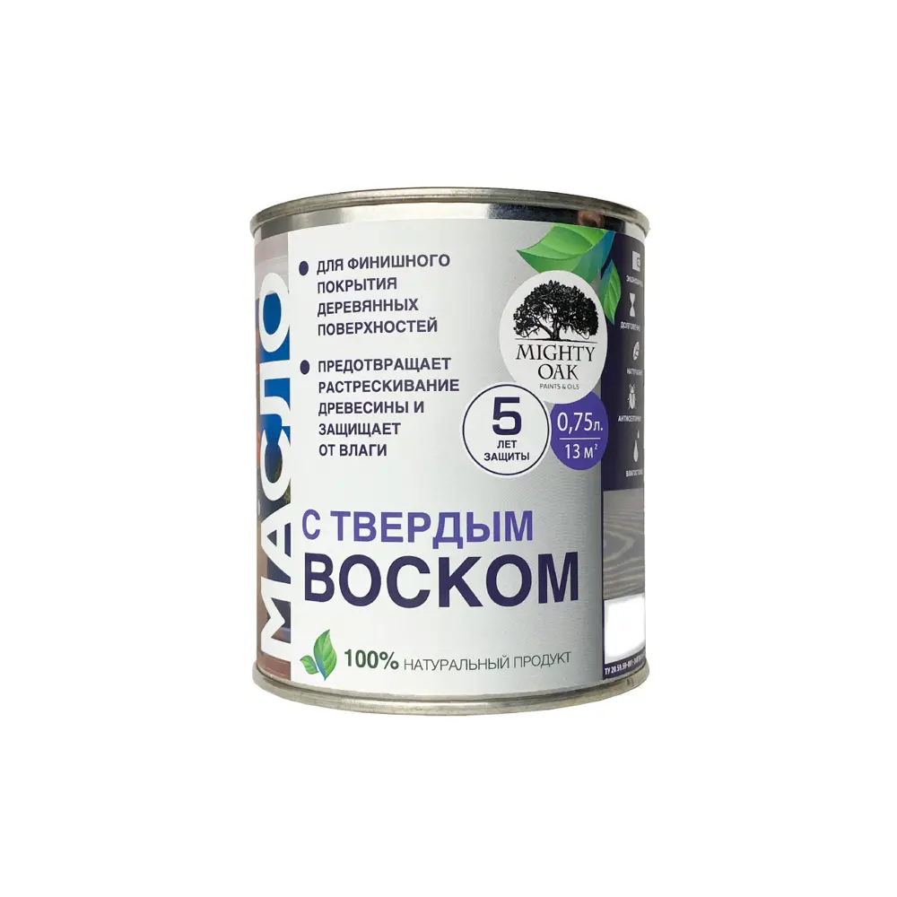 MIGHTY OAK Масло-воск для дерева графит 0.75 л - защита и натуральная текстура 89364166 STLM-1383959