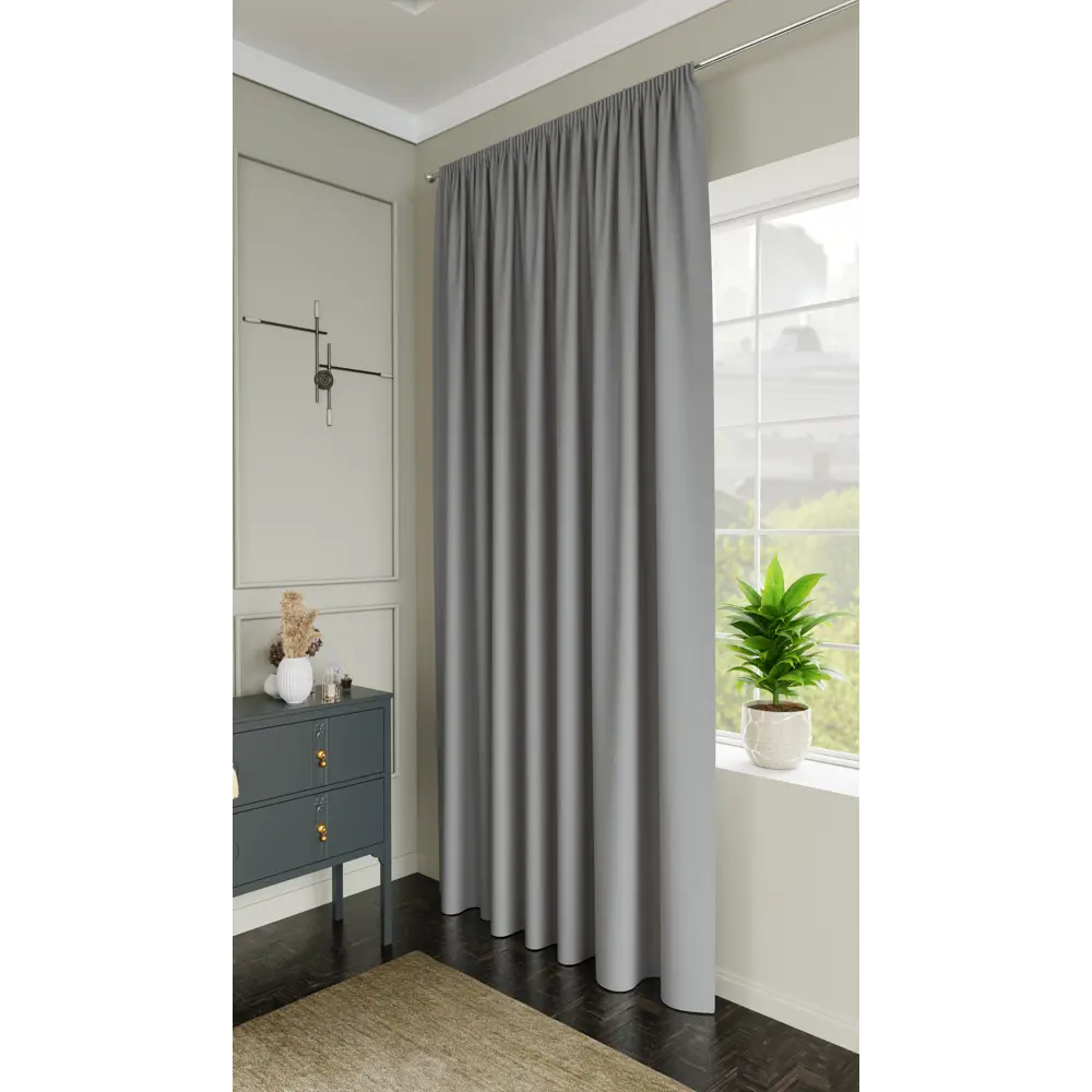 Штора Kreaforta Pharu с лентой и скрытыми петлями 140x280 см светло-серая 89418287 STLM-1570122
