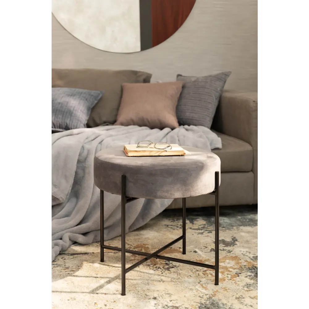 Пуф с мягкой обивкой Atmosphera Arty 47x45 см цвет серый STLM-2111368 - Вид №2