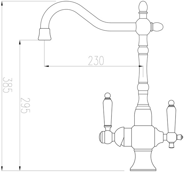 Смеситель ZorG Clean Water ZR 336 YF-50 ANTIQUE для кухонной мойки, бронза - Вид №1