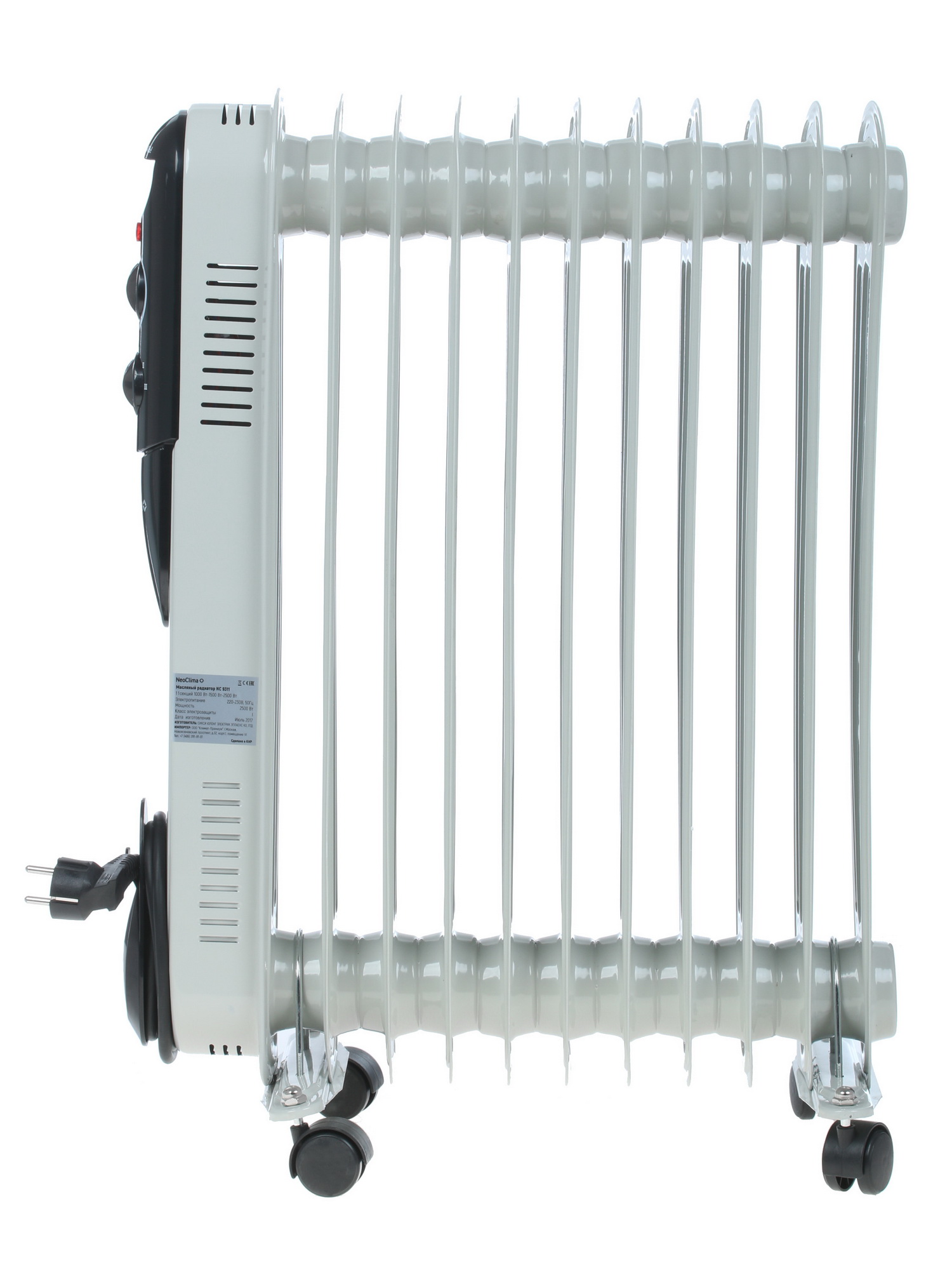 1268099 Масляный обогреватель Neoclima NC 9311 белый STDN-0149166 - Вид №4