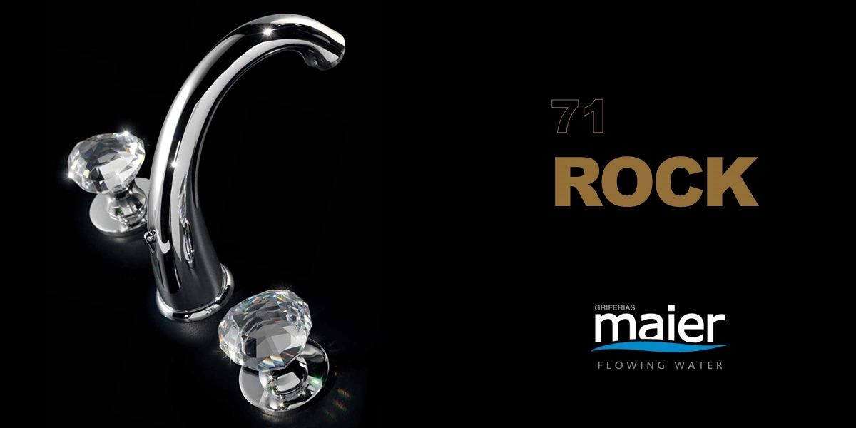 Смеситель на 3 отверстия для раковины с клапаном клик-клак 71.075MC MAIER ROCK 71075MC - Вид №1