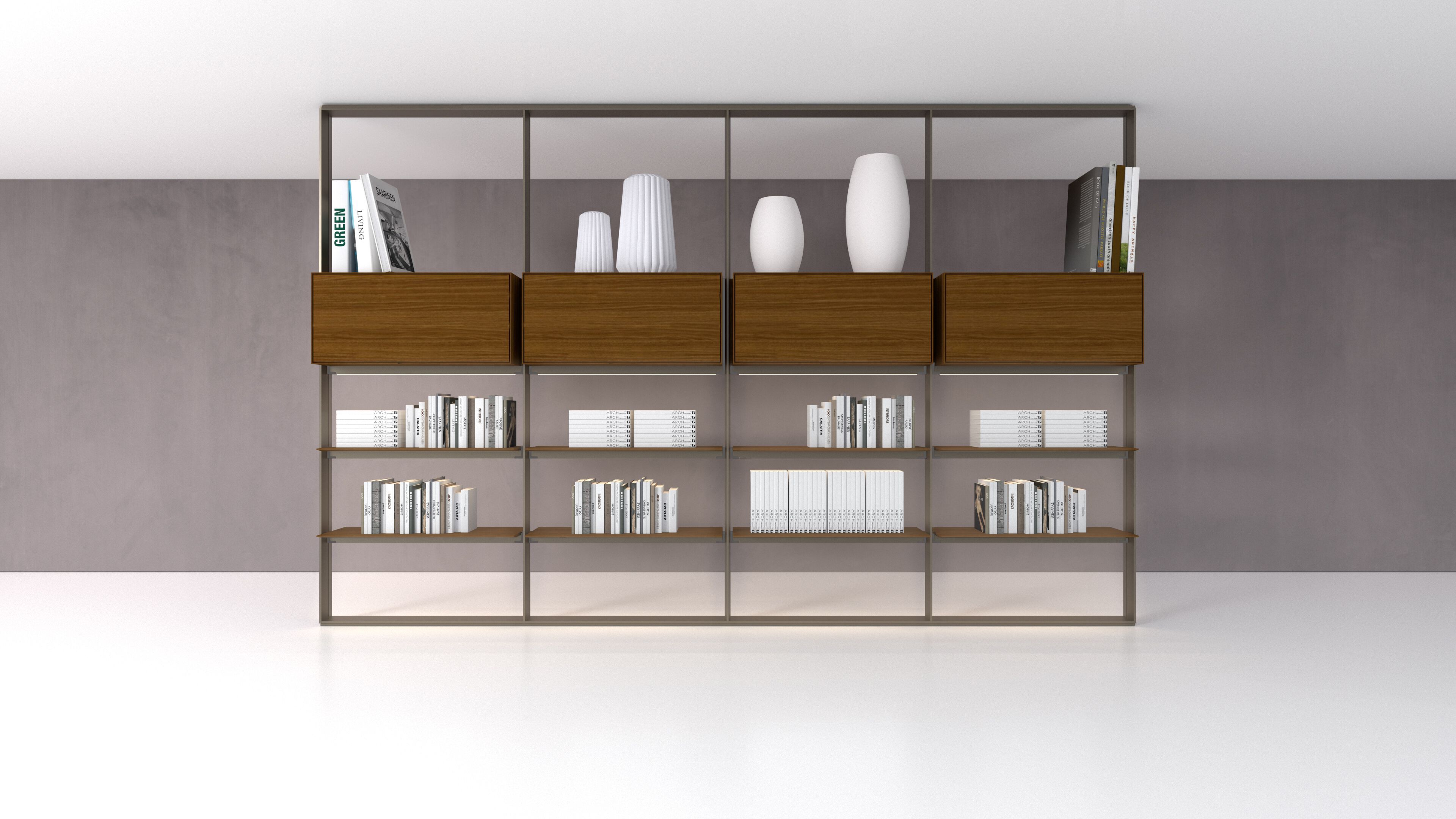 Экструдированный алюминиевый книжный шкаф B&B Italia FLAT.C FRAME ARCH-00061922 - Вид №5