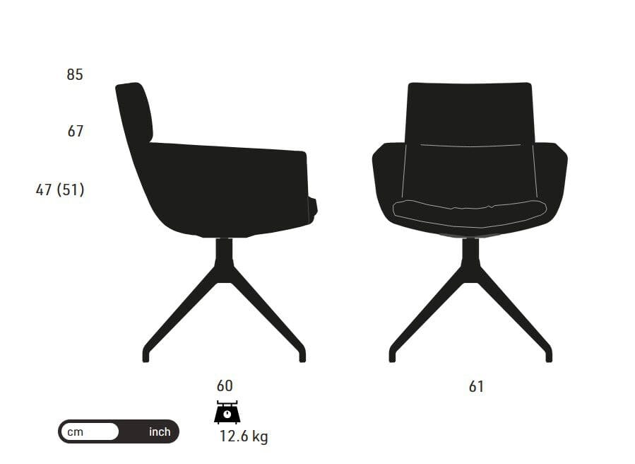 Мягкое вращающееся кресло с подлокотниками KFF Faye ARCH-00130027 - Вид №2