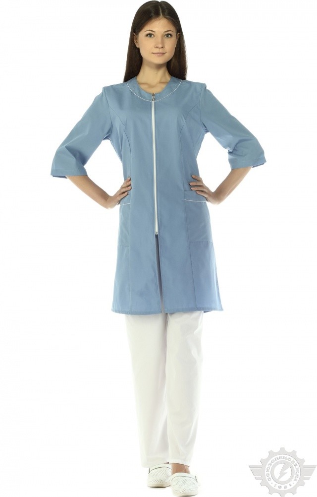 63695 Халат "Сервис-Люкс" темно-голубой  Медицинская одежда  размер 42/158-164 Спецодежда  - Вид №11