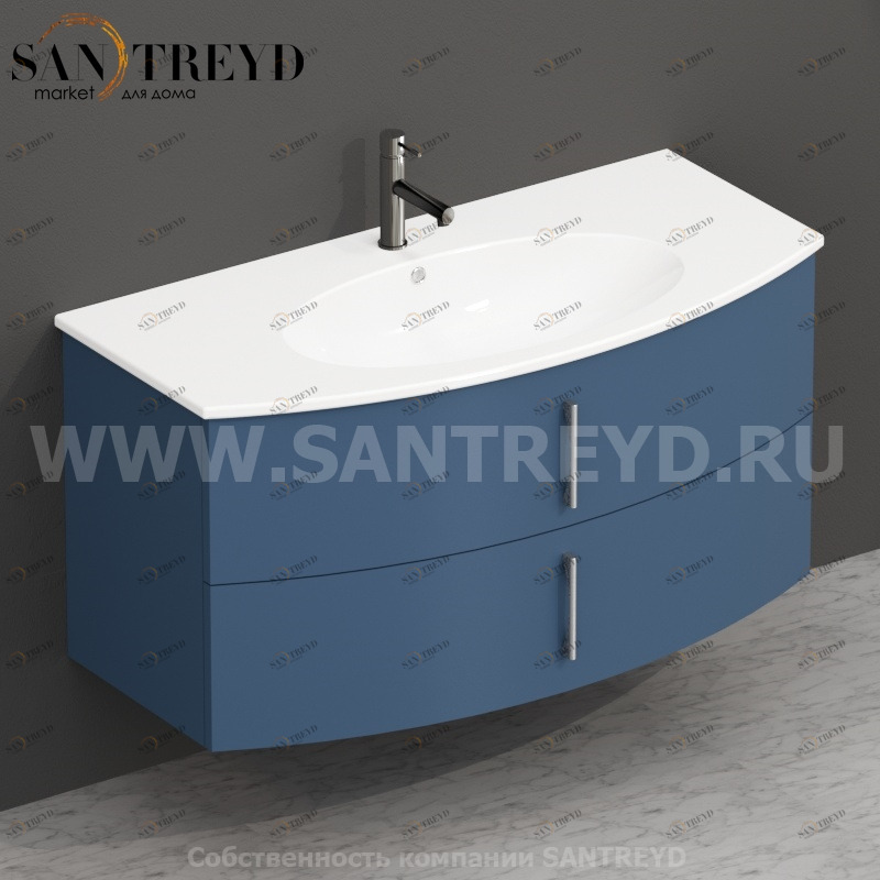 MDMC10Y083 Тумба с двумя ящиками 100 см синяя Globo 4ALL Италия Ceramica Globo