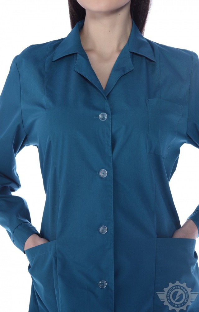 63268 Халат "Золушка" бирюза  Одежда для обслуживающего персонала  размер 54/170-176 Спецодежда  - Вид №5