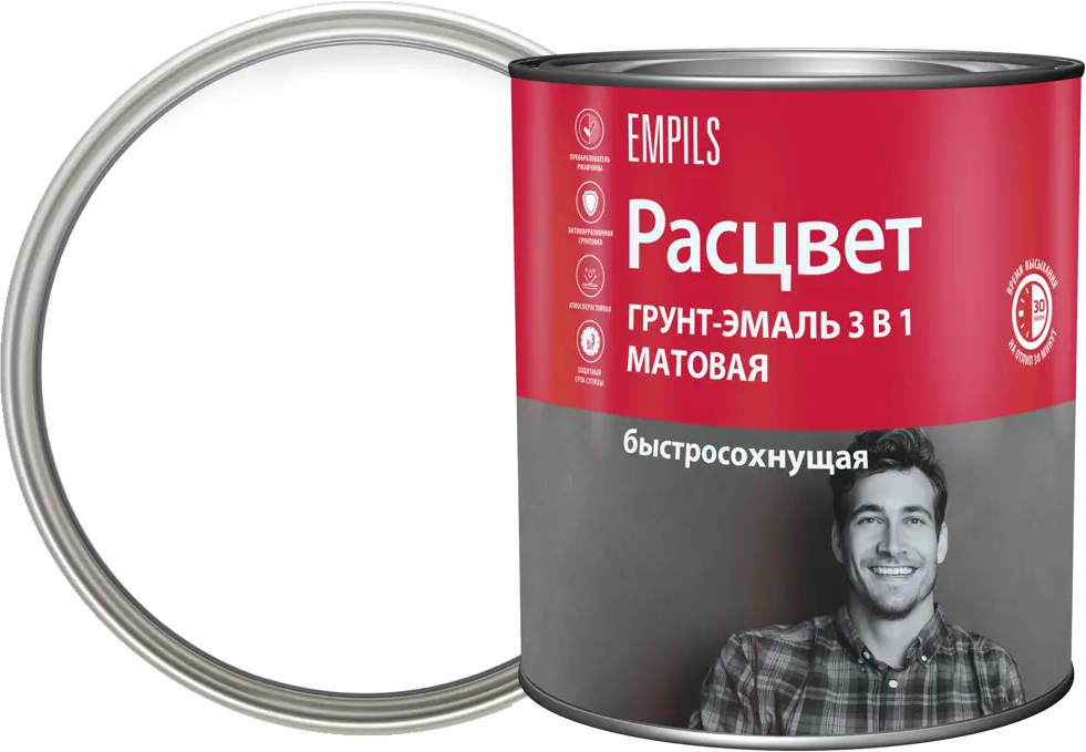 Грунт-эмаль 3 в 1 Расцвет - защита металла от коррозии, 2.7 кг 87815551