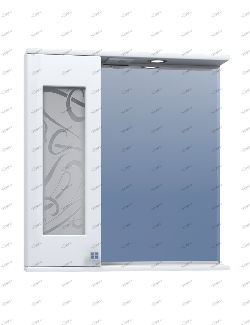 Зеркальный шкаф Provans 700 (левый, со спотом)700⨉150⨉700 мм белый VIGO sun-id-664518