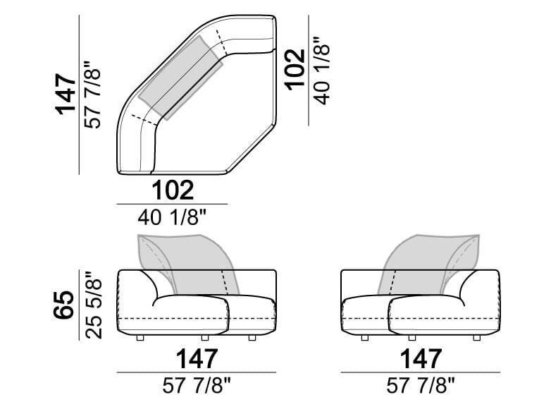 3-местный тканевый секционный диван Arketipo Starman ARCH-00099910 - Вид №18