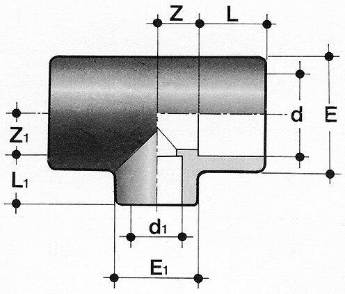 SANIT 72102001075063 Тройник, PVC-U уменьшается  - Вид №1