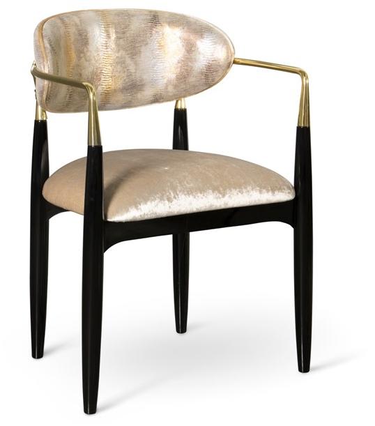 KOKET Стул из лакированной кожи с подлокотниками Nahema sun-id-1469270 - Вид №1