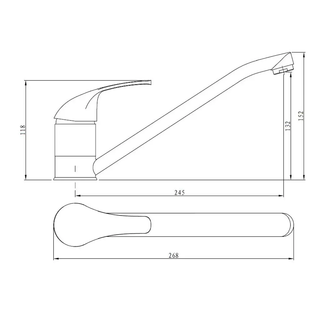 Смеситель кухонный Esko Гренна высота 13.2 см цвет хром GR 05 STLM-2116015 - Вид №1