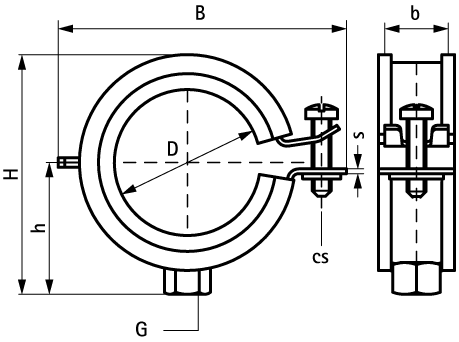 3373051 BISMAT® Flash Хомуты с вкладышем epdm (M8, M8/10) для всех видов труб walraven  - Вид №1