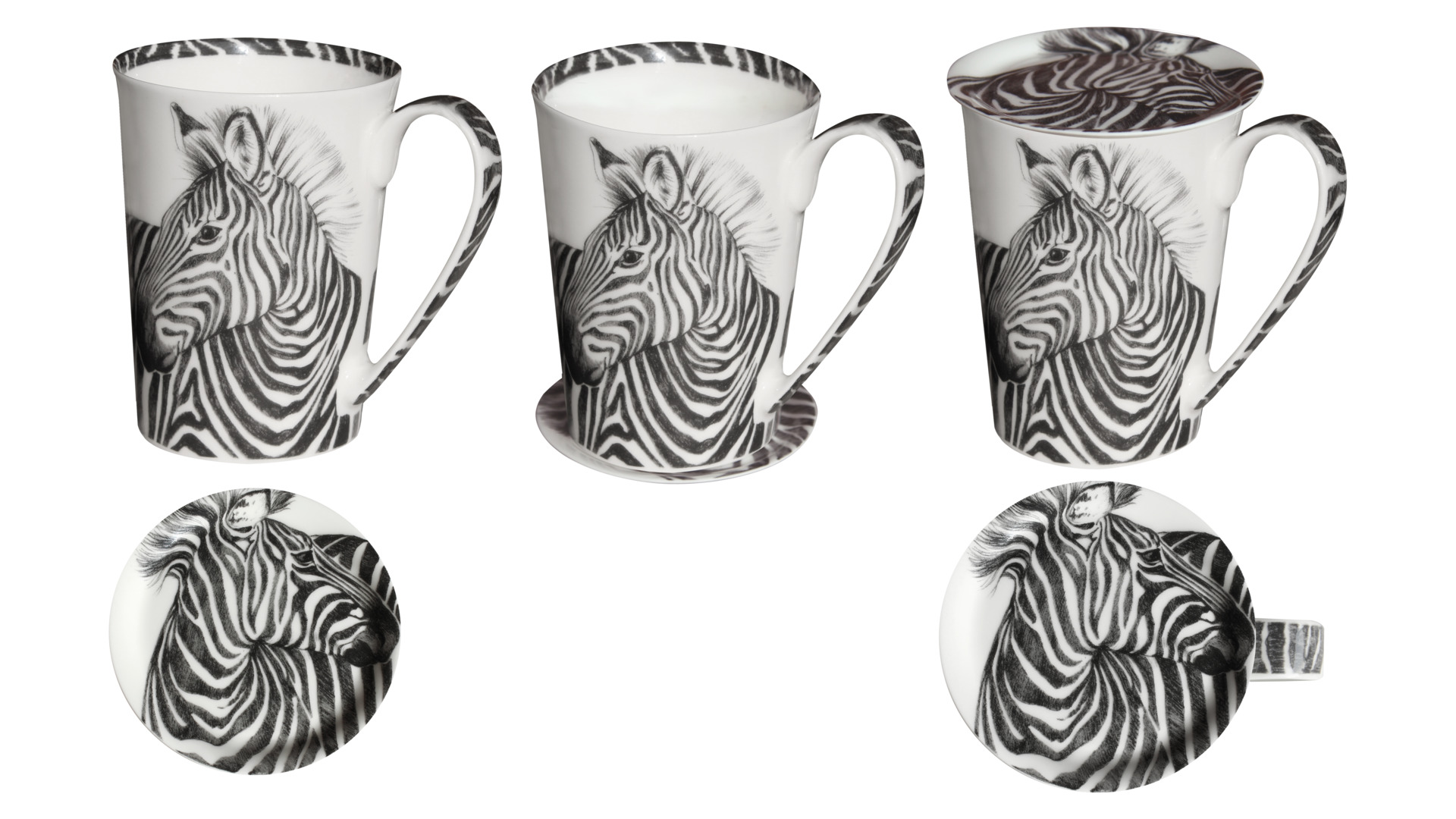 10640810 Taitu Кружка Taitu "Дикий нрав.Зебра" 450мл Фарфор костяной  - Вид №1