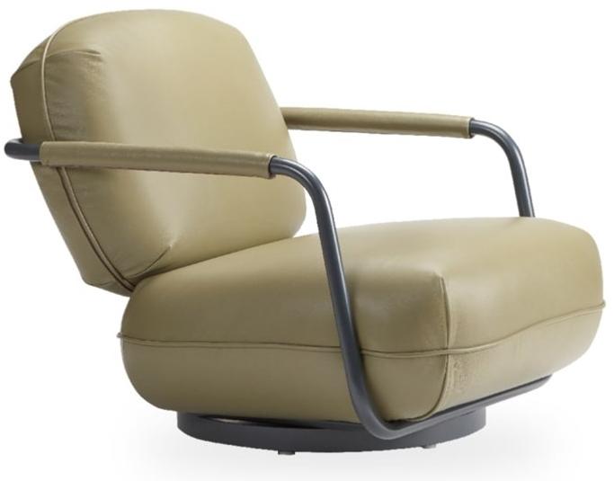 ROSSIN Поворотное кожаное кресло с подлокотниками Pilù sun-id-1395995 - Вид №3