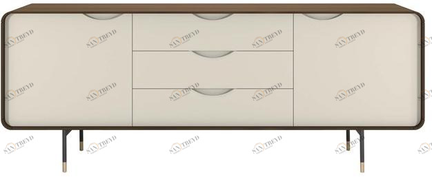 Tonin Casa Буфет из лакированного ореха с ящиками Opera T8646