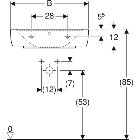 225161000 Накладная раковина Geberit Renova Plan Geberit  - Вид №3