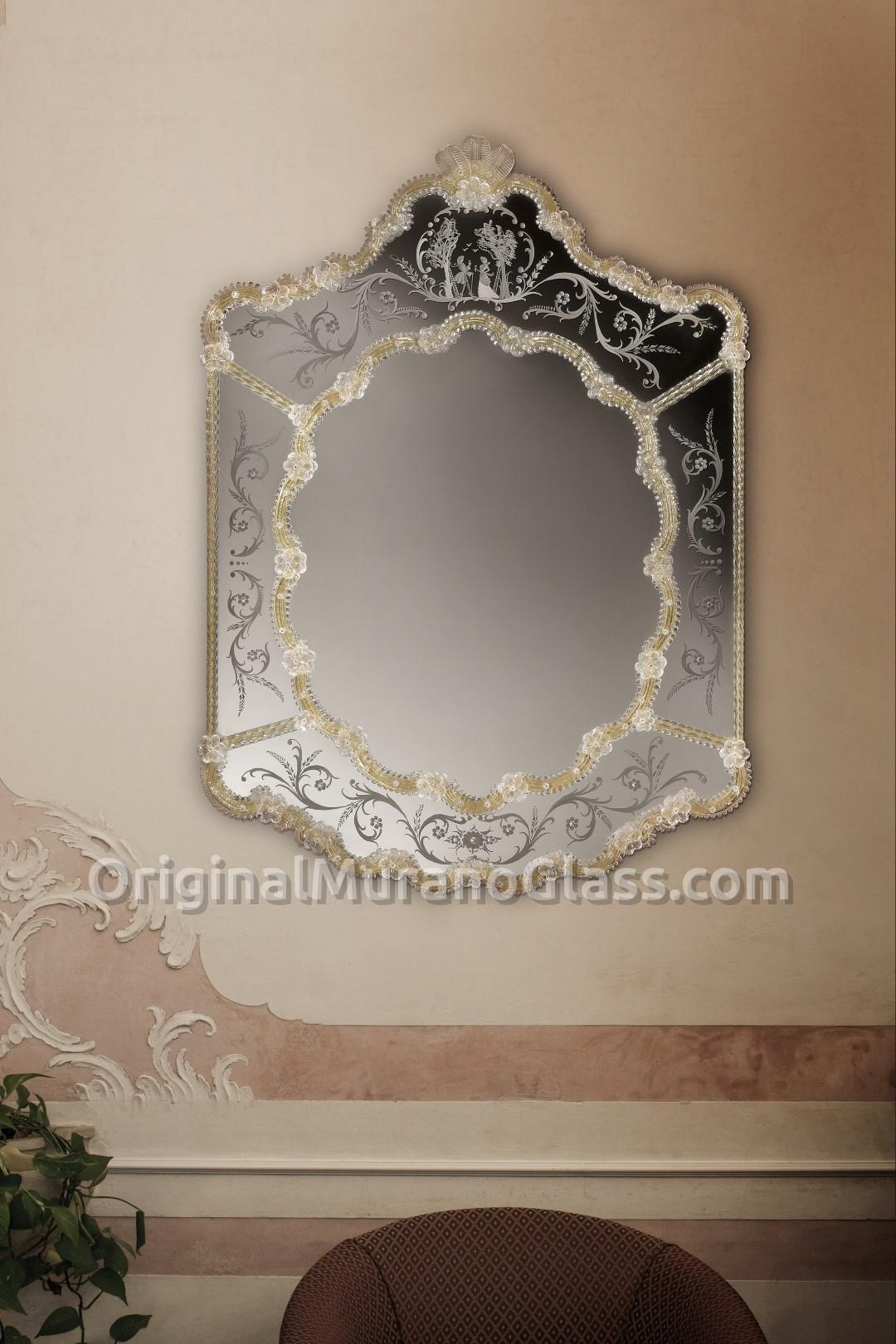 853 ORIGINALMURANOGLASS Венецианское зеркало Soranzo - муранское стекло OMG  см  - Вид №1