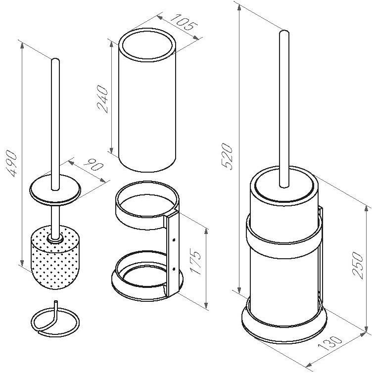 Dauby Ершик для унитаза металлический Pure® plus 10690 - Вид №2