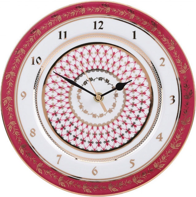 10611134 Императорский фарфоровый завод Часы декоративные d27см "Сетка - Блюз" "Европейская-2" Фарфор твердый 