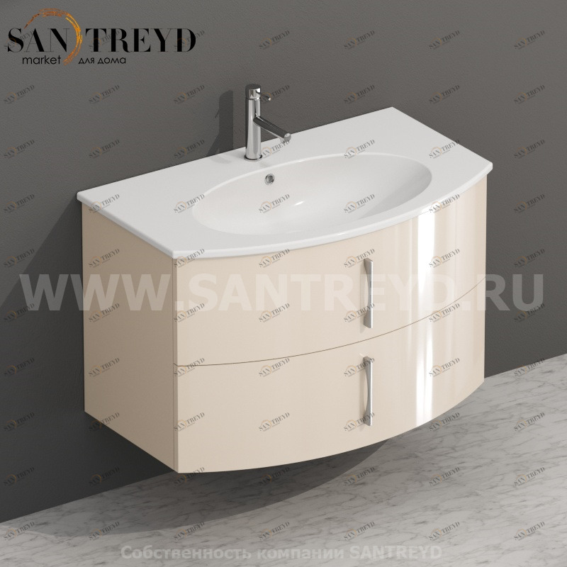 MDMC80Y042 Тумба с двумя ящиками 78 см бежевая Globo 4ALL Италия Ceramica Globo