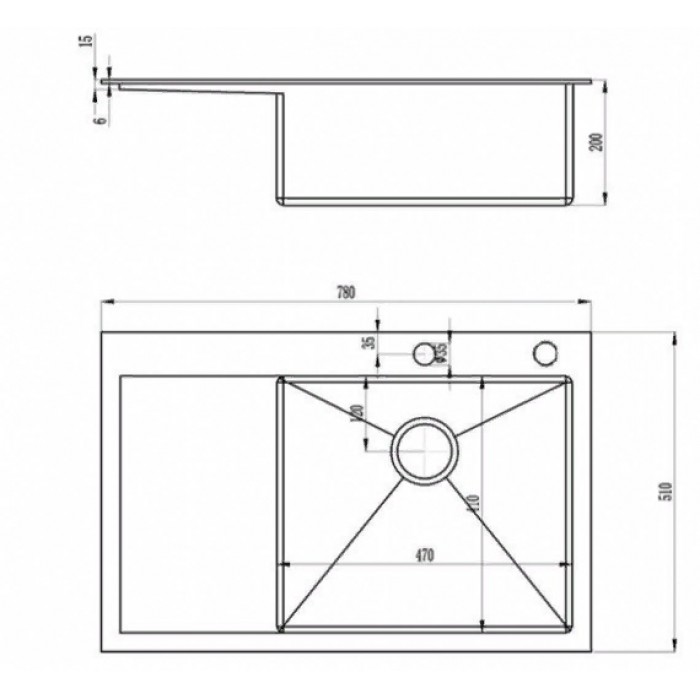Zorg RX-7851 r Мойка кухонная прямоугольная Zorg  - Вид №3