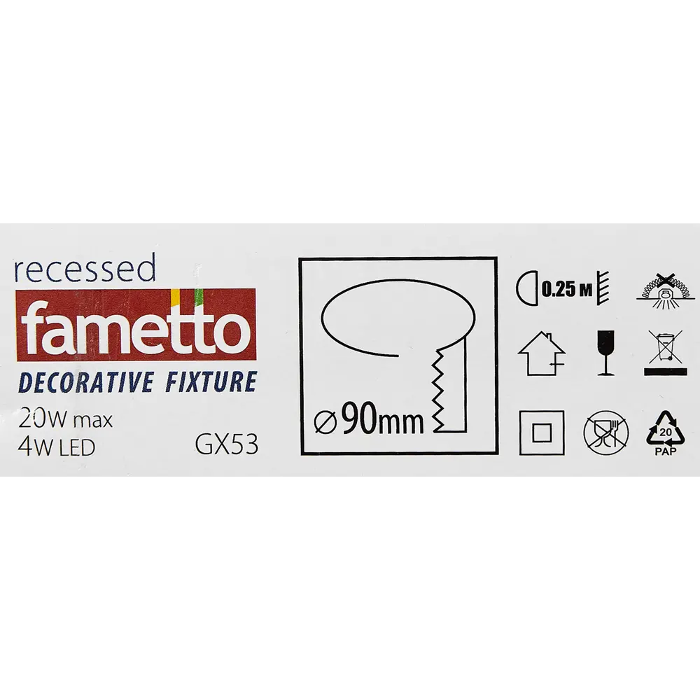 Светильник точечный встраиваемый Fametto DLS-L155GX53 3D, 72 м², зеркальный, IP20 STLM-2062861 - Вид №8