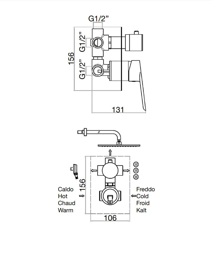 81NN7501 Смеситель для душа , черный Fiore Kevon  - Вид №2