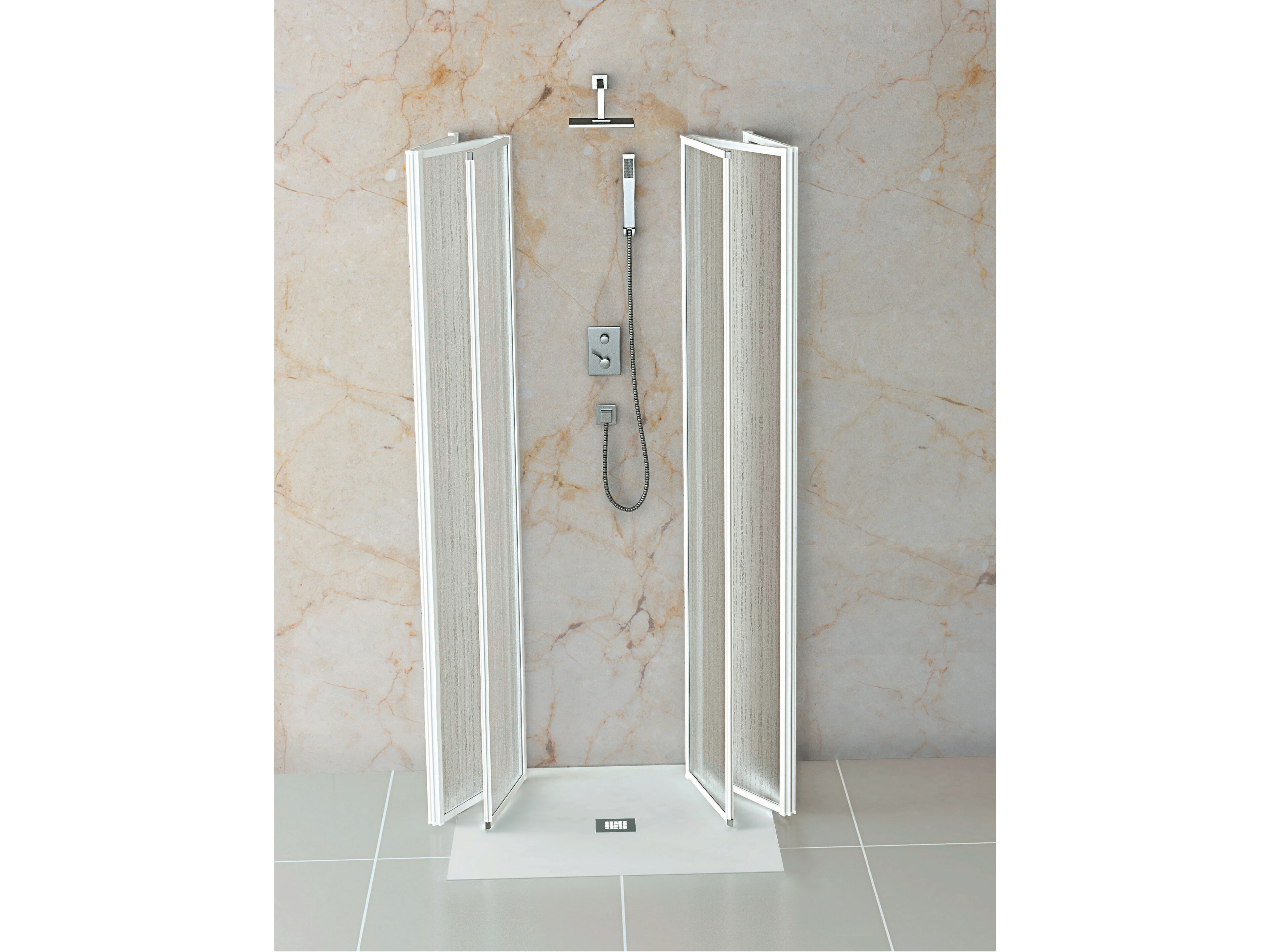 Квадратная душевая кабина из акрилового стекла с раздвижной дверью Metidea золото ARCH-00077237 - Вид №1