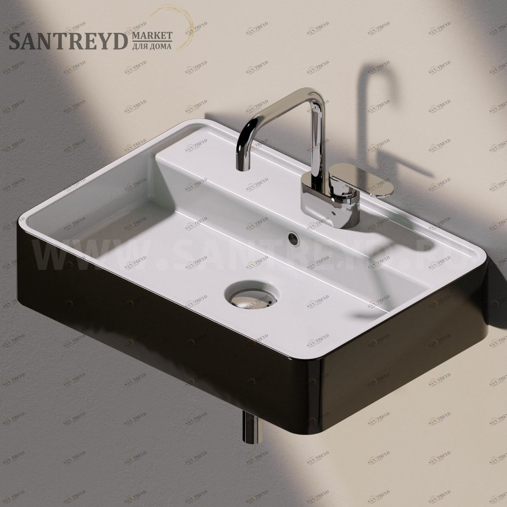 MW60SBICOLOR Подвесная раковина настенная прямоугольная Ceramica Flaminia Miniwash черная